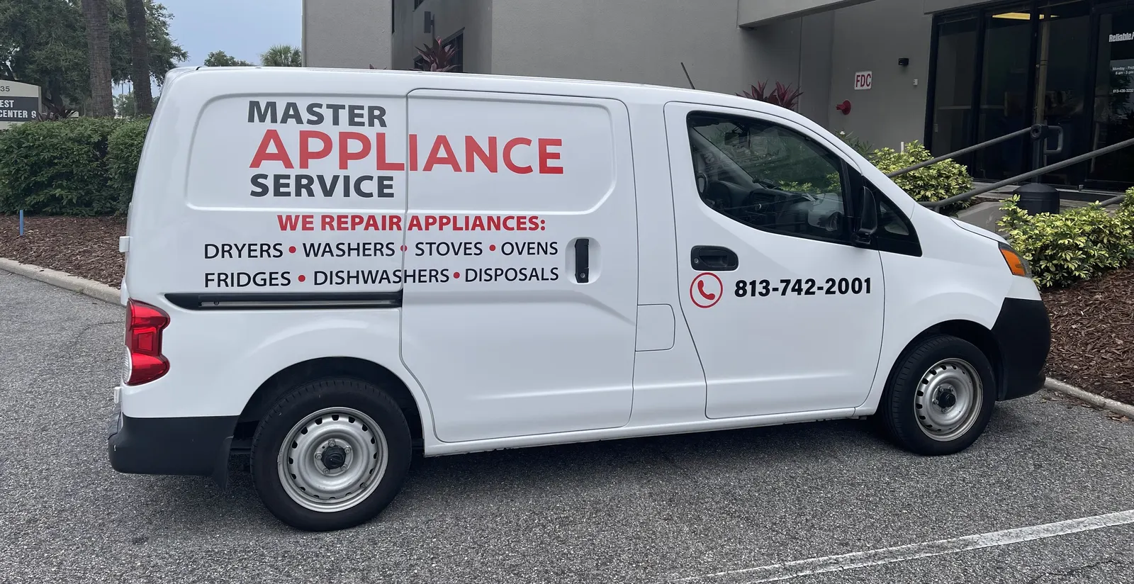 Master Appliance Service van in Tampa Bay